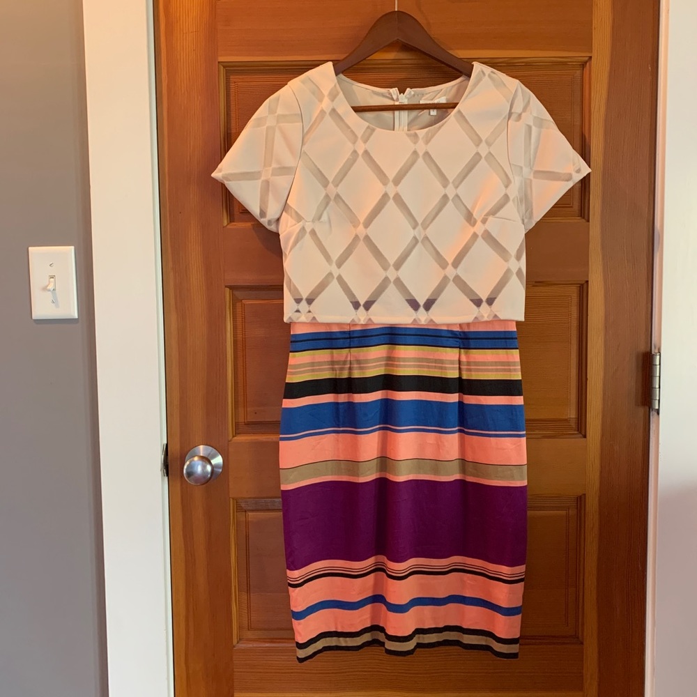 Anthropologie striped cocktail dress